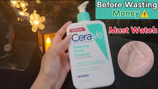 Cerave foaming facial cleanser🫤  cerave face wash for normal to oily skin  cerave cleanser review [upl. by Ahsinaw]