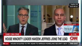 Leader Jeffries Joins CNNs The Lead with Jake Tapper [upl. by Sheeree]