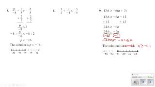 hw video for lesson 2 4 Solving Multi step Inequalities [upl. by Ettedo109]