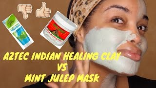 Battle Of The Masks Aztec Indian Healing Clay vs Mint Julep Masque  La Perle Beaute [upl. by Kata540]