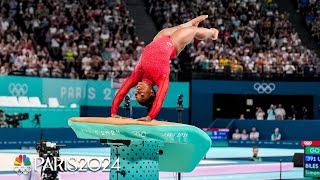 Simone Biles adds ANOTHER gold medal by crushing the vault at Paris Olympics  NBC Sports [upl. by Enymsaj]