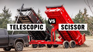 Scissor Hoist vs Telescopic Cylinder  Its not what you think DJX vs DTX Dump Trailer Comparison [upl. by Airot396]