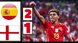 Spain vs England 2  1  Final  Highlights  UEFA Euro goal euro 2024 nico Nations League [upl. by Nabetse]