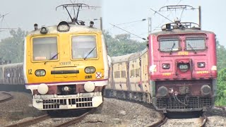 Dangerous Railway Curves  Intercity ExpressBandel Katwa Emu Local Trains Curving at Full Speed [upl. by Sined933]