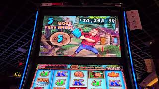 BACK TO BACK  TIMBER JACK SLOT SPINS BONUS ROUND MAX BET WINDCREEK WETUMPKA [upl. by Corabel923]