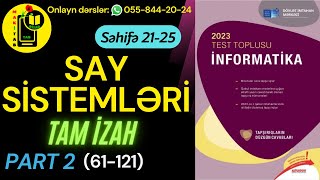 DİM TEST TOPLUSU İNFORMATİKA 2023  SAY SİSTEMLƏRİ  61121  PART 2 [upl. by Izaak]