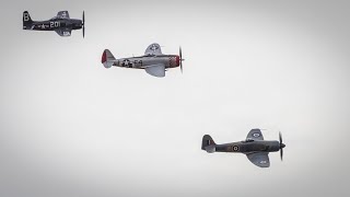 Hawker Fury P47 Thunderbolt and F8F Bearcat  Duxford Airshow 2024 [upl. by Ettenauq459]