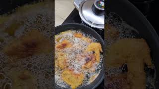 Crispy breaded chicken in lard pan frying [upl. by Anek689]