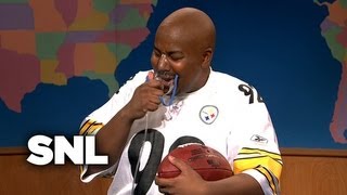 Weekend Update James Harrison On His Historic Interception  SNL [upl. by Llireva]