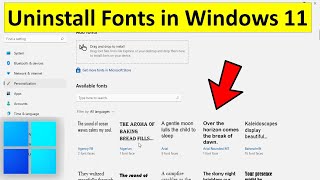 How to Uninstall Fonts in Windows 11  Fonts Kaise Uninstall Kare Windows 11 [upl. by Proctor530]