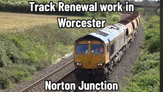 Track Renewals in Worcester  Norton Junction  Top and Tail GBRf 66s to and from Bescot [upl. by Atlee]