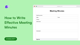 Meeting minutes template [upl. by Ademordna]