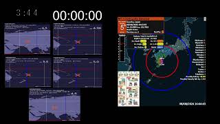 WWEQ WARNING  08082024 1643JST  Hyuganada Sea  Maximum seismic intensity 6  M 71  30km [upl. by Culliton812]