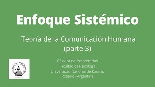 Enfoque Sistémico  Teoría de la Comunicación Humana parte 3 [upl. by Hguh]