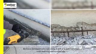 Durable repair of damaged concrete with exposed steel [upl. by Pownall]