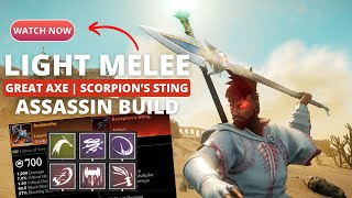 NEW GAP CLOSING ASSASSIN Scorpions Sting  Great Axe EXECUTE Full Guide  New World PvP [upl. by Allimak]