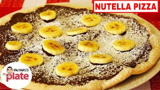 NUTELLA PIZZA RECIPE  How to make Nutella Dessert Pizza [upl. by Aikan]