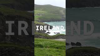 Vertical video of coastline and ocean overlaid with animated graphic spelling out ireland [upl. by Kaile393]