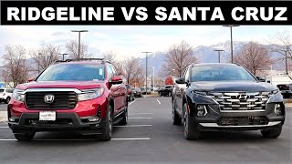 2022 Honda Ridgeline Vs 2022 Hyundai Santa Cruz Which Truck SUV Thing Is Best [upl. by Erroll]