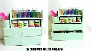 DIY CARDBOARD DESK ORGANIZER HANDMADE WASTE CARDBOARD N PAPER PEN HOLDER ORGANIZER [upl. by Summers]