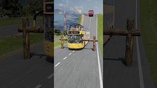 Capsule Bus amp Cargo Truck vs Log Trap shorts beamngdrive bus [upl. by Asseralc]