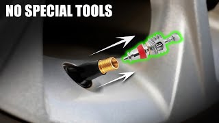 How to Remove Tire Valve Stem Core WITHOUT Special Tool  3 WAYS [upl. by Anelad]