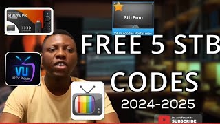 5 Free Super working STB Emu codes 2024 2025 with Vu iptv player premium for free😍 [upl. by Haleehs]