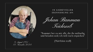 Begräbnisfeier von Johan Banman Teichroeb [upl. by Akirre]