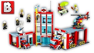 Lego City 2016 Fire Station Set 60110  Unbox Build Time Lapse Review [upl. by Natalee]