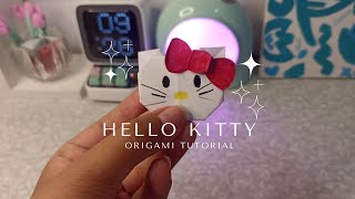 Hello Kitty  origami tutorial [upl. by Atinehs]