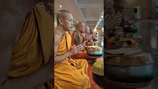 The monk chanting before meal in Bodhgaya [upl. by Hughmanick]