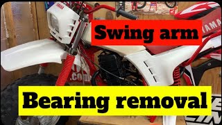 1985 Yamaha BW200 swing arm bearing replacement ￼ [upl. by Annayar]