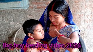 🤱Big boy feeding vlog villageAnjuvlogsvaishali youtube video [upl. by Annayr]