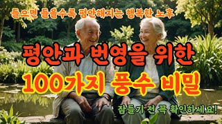 노후의 지혜 평안을 가져다주는 100가지 풍수 철학 풍수지리 행운 재물운 노후준비 행복한삶 인생조언 미니멀라이프 운좋은삶 마음의평화 풍수명언 성공적인노후 [upl. by Adnilra240]