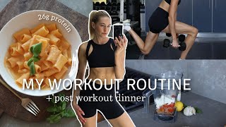 Workout Routine  What I Eat  Quick  Easy High Protein Dinner Recipe [upl. by Ticon]