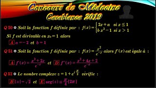 Correction Concours De Médecine Casablanca 2019 Partie 2 Questions 50 51 52 Mateo [upl. by Fawcette535]