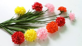 How To Make Pom Pom Crepe Paper Flowers Craft DIY Crepe Paper Flowers Paper Flowers Tutorial [upl. by Xed572]