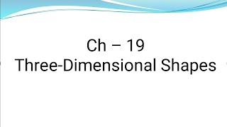 Class 6th Ch19 Threedimensional Shapes [upl. by Malik]