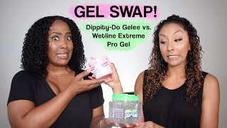 Curly Hair GEL SWAP Wetline Extreme Pro Gel vs Dippity Do Gelee  BiancaReneeToday [upl. by Claudell]