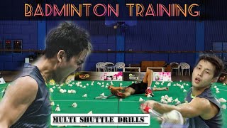 Professional Badminton Training  Multi shuttle training  Wong Wing Ki Vincent [upl. by Gassman]