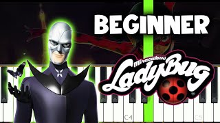 Miraculous  Hawk Moths Theme  Easy Piano Tutorial [upl. by Ahsercul]