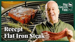 Perfecte Flat Iron Steak van de BBQ  Big Green Egg Recept [upl. by Manda]