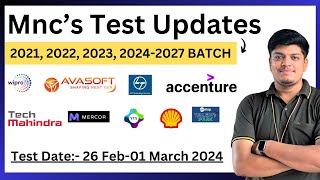 Tech Mahindra LampT Avasoft Wipro Accenture  Mncs Test Updates  Test Date 26 Feb01 March [upl. by Florencia]