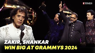 Grammys 2024 Shankar Mahadevan amp Zakir Hussain Win BIG with The Moment [upl. by Zoila]