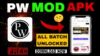 PW ALL BATCHES FREE 🔥  PW MOD APK DOWNLOAD LINK 🔗  physicswallah class11 jee jee2026 [upl. by Encrata]