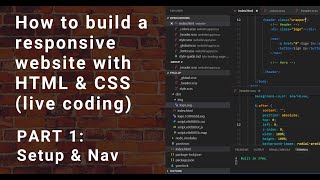 Build a responsive website with HTML amp CSS  Part 1 Live Coding [upl. by Sehguh780]