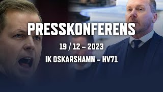 Presskonferens efter IK Oskarshamn – HV 71 [upl. by Russia]