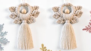 DIY Macrame Angel Ornament Tutorial StepbyStep Pattern [upl. by Etnud929]