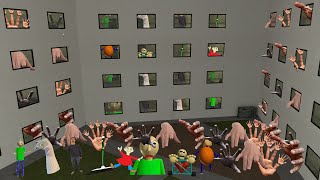 Scary Hands Family And Baldi Basics Family Nextbot Gmod [upl. by Annoyt]