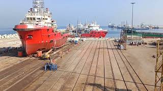 DRY  DOCKING OF A BUNKER BARGE  INSPECTION OF HULL PROPELLER AND OTHERS COMPONENTS [upl. by Vel99]